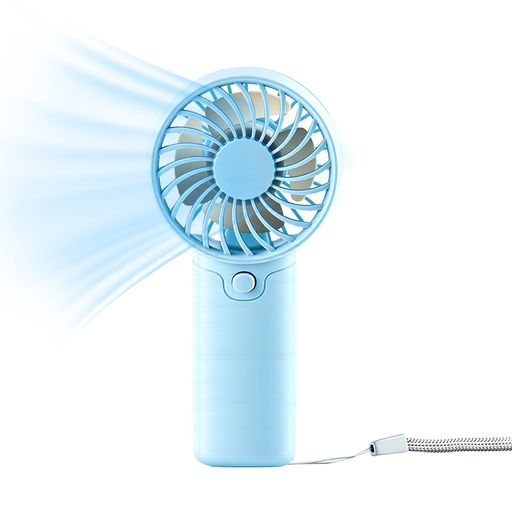 携帯扇風機 乾電池式 ハンディファン 小型 5インチ 静音 単4電池2本使用 卓上 アウトドア 防災用 (ブルー)