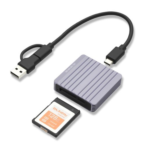 ELUTENG CFexpress Type B カードリーダー 最大10Gbps メモリーカードリーダー USB-C/USB-A 2-in-1 2TB 大容量 USB3.2 ケーブル付属 タイプ B CFexpress アダプター