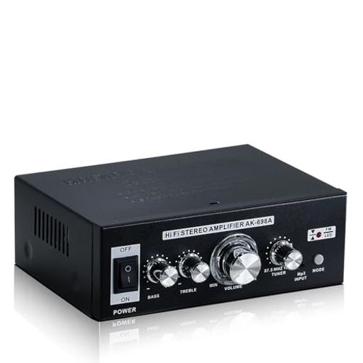 Topsky パワーアンプ オーディオサウンド Bluetooth HIFIデジタルアンプ 110V対応 最大出力60W+60Wオーディオ AK-698A RCサポート 車載 家庭用 USB パーティー用 忘年会 新年会 結婚式 リモコン付き