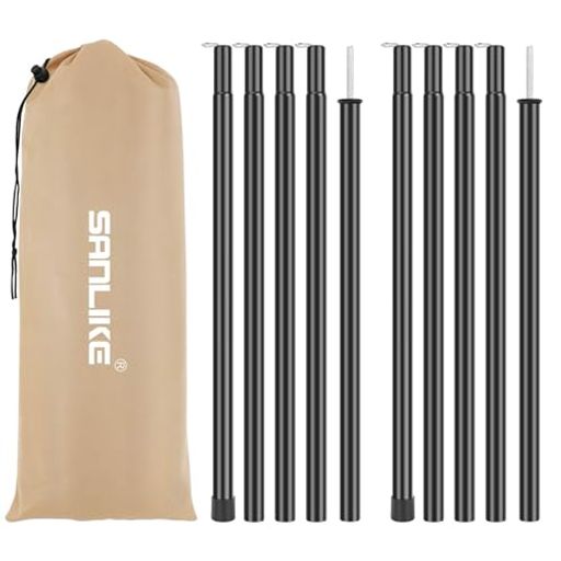 SANLIKE サンライク タープポール テントポール 直径19mm 長194.5cm 5節連結 ストッパー式 アウトドア キャンプ用品 収納袋付き