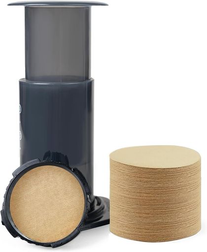 Bake Choice コーヒーフィルター 500枚入り 円形 使い捨て 濾紙 63mm Aeropressエアロプレスパーツ エアロプレスゴー フィルター コーヒーメーカー対応 圧力抽出 交換用ペーパーフィルター (未晒し)
