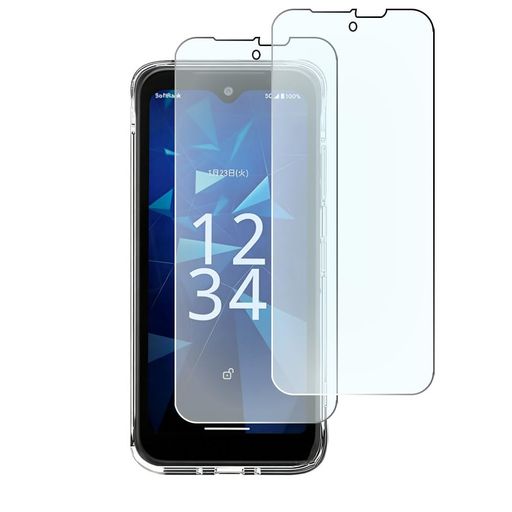 FOR Digno SX5 KC-S306 ブルーライトカット指紋認証FOR Digno SX5 KC-S306 眼精疲労軽減保護9 H硬度飛散防止指紋自動吸着気泡防止強化ガラスフィルム