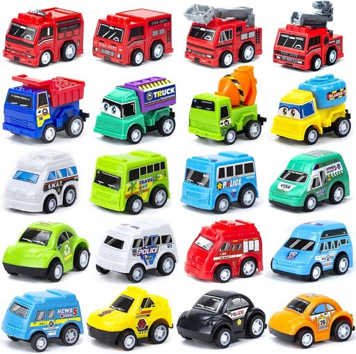 1『20 PCS都市miniカーとトラックおもちゃセット』ミニサイズのミニカーおもちゃとトラック、小さな手が床の上で握り、押すことができるようにします。ミニカーは良質なプラスチック製で、可愛くて丈夫で、子供に安全で、ソファーや机の上に投げて、壊れずに床に落ちているのを見ることができます。 2『自動車おもちゃ』この自動車おもちゃには、パトカー、消防車、建設車、都市車両など、20点の異なる自動車トラックが含まれている。親は子供に自動車、救急、都市応急、消防救援、さらには交通に関する多くの知識を教えることができます。完璧な車学習おもちゃは、子供の想像力を引き出し、興味を育成し、創造力を奨励する。 3『超豊富なミニカーセット』超豊富なミニカーセットは子供たちの誕生日、イースター、祝日、クリスマスに完璧なプレゼントとパーティープレゼントなど多くの贈り物の場に適しています。誕生日ケーキのトッピング、イースターエッグの詰め物、学校の奨励賞品として最適です。