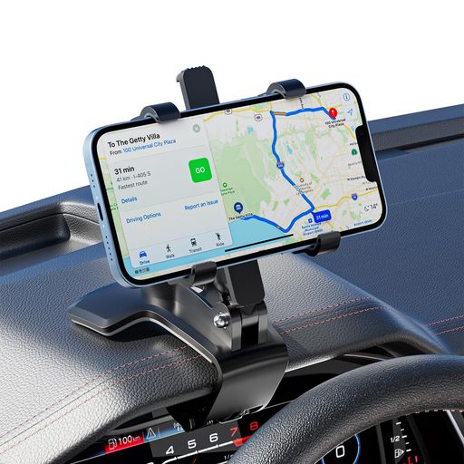 Miraitech HUD式車載ホルダー 360度回転 クリップ式 スマートフォンホルダー 適切な角度に調整できます 片手操作 厚いケース対応 安定性 カー用品 便利グッズ 車内 取り付け簡単