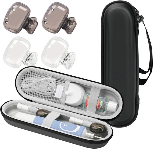 Rivulicrypta 電動歯ブラシ ケース 防水 収納バッグ 携帯用 旅行に最適 歯磨きケース 歯ブラシ入れ として多用途に活躍 4つのブラシヘッドプロテクター付き 軽量コンパクト設計 収納便利