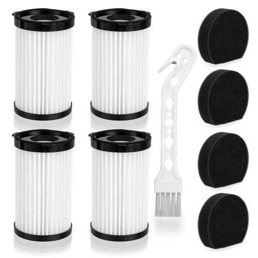 掃除機用 交換フィルター セット 互換品 MOOSOO D600 D601 / V600 / E600 対応 HEPAフィルター 4個+スポンジフィルター 4個+ブラシ1本 水洗い可能 掃除機 消耗品