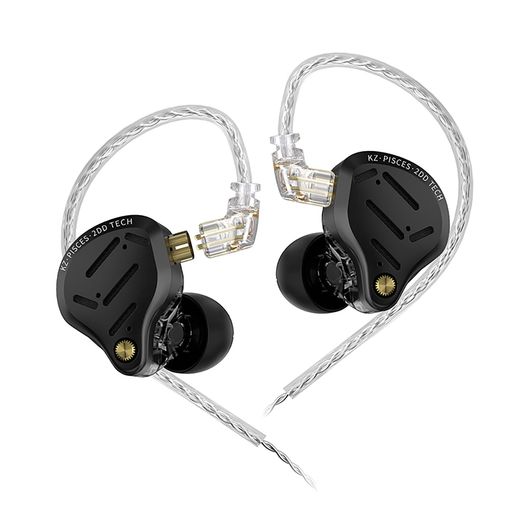 Linsoul KZ Pisces ハイエンドHi-Fiイヤフォン デュアルダイナミックドライバー搭載 強化された音響構造 プロフェッショナルグレードの内蔵フィルター搭載 銀メッキケーブル 有線 3.5mm チュー…