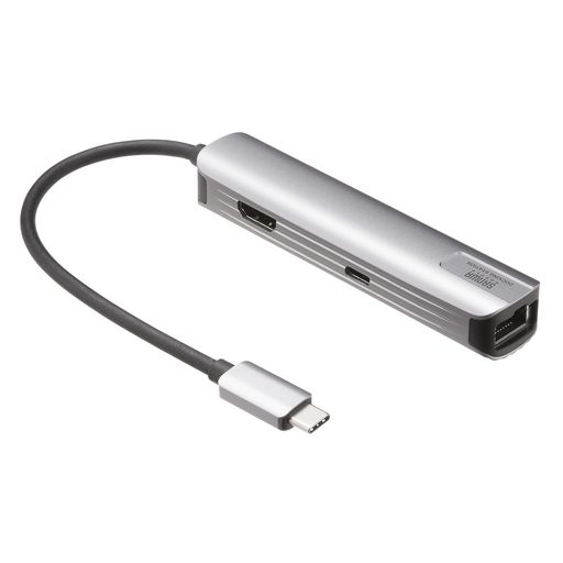 Type-Cケーブル1本でHDMIディスプレイ、USB機器、有線LANの拡張接続ができるため、配線をすっきりまとめながら作業環境を構築します。 Type-Cケーブル1本の接続で、大画面ディスプレイとUSBデバイスで快適に操作し、外出や会議など移動時にはType-Cケーブル1本を抜くだけでさっと持ち運ぶことができます。 USB Type-C接続でのHDMIディスプレイ増設「DisplayPort Alt Mode」に対応するためのソフトウェアのインストールなしで、簡単にマルチディスプレイ環境(ミラーモード/拡張モード)を実現できます。 USB Power Deliveryに対応し最大100Wまでの給電が可能なため、アダプタ経由でパソコンを充電しながら安定して使用できます。 Gigabit Ethernet対応で高速な有線LAN接続が可能なため、オンライン会議や大容量データ通信も安定したネットワーク環境で行えます。