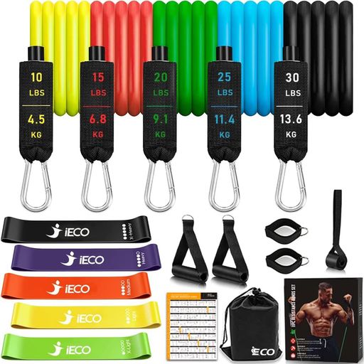 iECO トレーニングチューブ チューブトレーニング 筋トレチュー ゴムチューブ トレ...