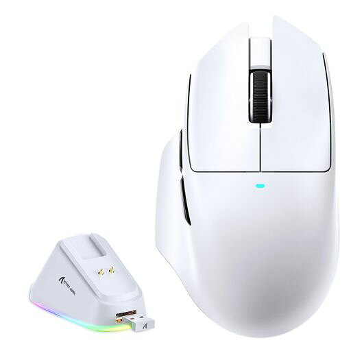 ATTACK SHARK V6 ゲーミングマウス、磁気充電ドック付属、25000 DPI、BK52820 高性能チップ、微動スイッチ1億回耐久