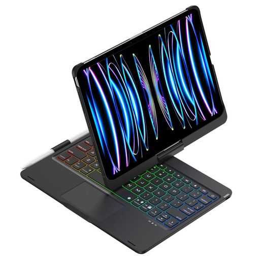 星(塗り潰し)【対応機種】:iPad Pro 11インチ(M5/M4)2025/2024年モデル専用。対応モデル番号:A3357、A3358、A3359、A2836、A2837、A3006。※:iPad Pro 11インチ(2022/2021/2020/2018、第4/3/2/1世代)およびその他のiPadモデルには対応していません 星(塗り潰し)【360°回転スタンド機能 】 360°回転できるので、ミーティングや仕事など実用性が高くて便利なbluetooth キーボードです。各種タッチ操作も易くて便利で快適にご利用いただけます。スタンドタイプなので、180o裏返す操作して、横向きに立てかけ、二つの角度で動画視聴、読書、WEBなどを楽しめます。長時間キーボードを打つ時の疲労感も解消します。 星(塗り潰し)【バックライト搭載】 キーボードは7色のバックライト変換と3段階の輝度調節を合わせ、21色調整可能で、暗い場所でもBluetooth キーボード使用可能です。どこでも仕事できる、パソコンより便利です。仕事の効率がアップ!! 星(塗り潰し)【タッチパッド搭載キーボード カバー】キーボードがBluetooth接続でタッチパッド 搭載しています。