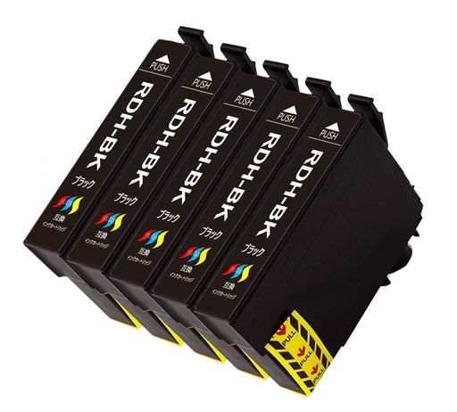 RDH EPSON (エプソン)互換インクカートリッジ 5 RDHブラック 対応プリンター: EPSON PX-048A / PX-049A 高品質:Epsonエプソン互換インクカートリッジRDH-4CL rdhは純正品と比較しても遜色ない高品質、本物の写真と鮮明なテキストに見合う素晴らしい色で印刷します. 本製品は純正インクカートリッジではございません。純正同様にご使用頂ける新品の互換インクカートリッジとなります。 最新ICチップ搭載、全ての互換インクカートリッジには純正インクと同様に残量表示機能付き。再生品、リサイクルではないので、部品の磨耗がありません。 個別包装:備品として購入して保管する便利さを考えて、すべての製品を1本ずつ独立した箱に入れます。硬質の箱も使用して、ご注文の商品が安全に届けますことを最大限に確保します。