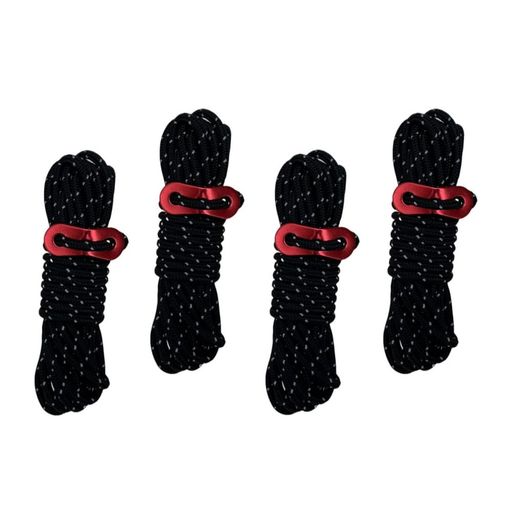 GYWHOOFT 4本セット 4m*4mm テントロープ 調節可能 タープロープ 張り綱 反射材入...