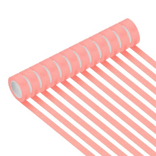 PATIKIL ピンクマスキングテープ 9/16インチ x 14ヤード、12ロール カラーコードラ...