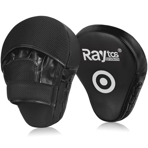 Raytos パンチングミット ボクシングミット 2個セット 左右兼用 装着1秒 格闘技 空手 総合格闘技 キックボクシング ブ ブラック