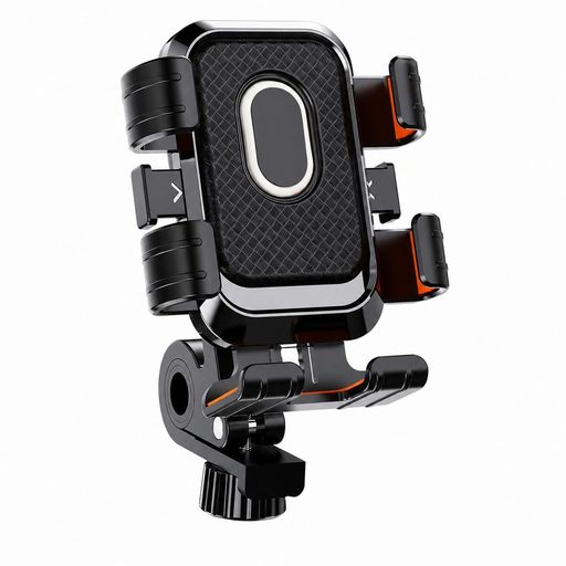 Lyllara自転車 スマホホルダー 六点ロック 落下防止 ワンタッチ 360度回転 振動吸...