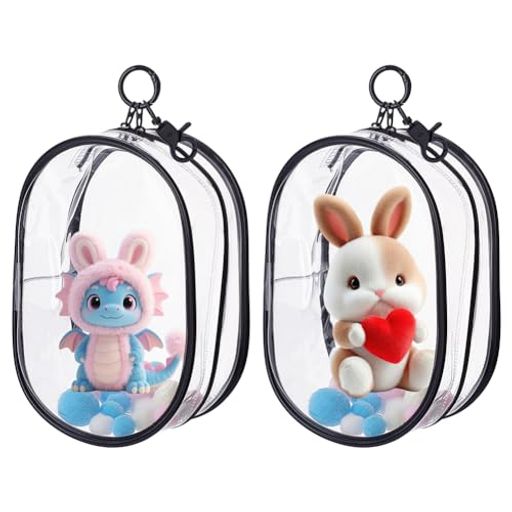 UNICRAFTALE 透明 フィギュア 展示 袋 キーホルダー ポータブル ハンギング ブライ...