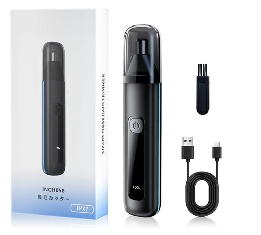 鼻毛カッター メンズ 鼻毛切り レディース 小型 エチケットカッター 電動 LCD画面 1台多役 眉毛耳毛 切り 男性 水洗い可能 電動シェーバー はな毛カッター 低騒音 IPX7防水Type-c充電式 軽量 持ち運び便利 男女兼用 出張/プレゼント