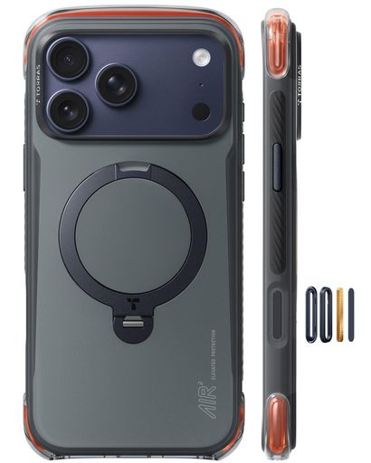 TORRAS Ostand Q3 Air Pro iPhone 17 Pro Max 用 ケース 6.9インチエアバッグ MagSafe対応 ワイヤレス充電対応 360°回転スタンド 縦横両対応