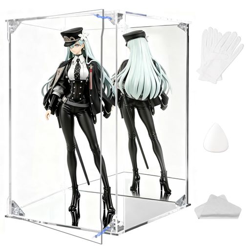 KrystaCase コレクションケース フィギュアケース アクリルケース UVカット 台座ミラー・背面ミラー  ディスプレイケース 積み重ね 高い透明度 耐用 防…
