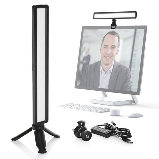 可調光温度と明るさ、画面反射軽減、携帯性に優れる Plug and Play: ノートパソコンモニター用LEDライトバーをクリップでノートパソコン、タブレット、スマートフォンに素早く簡単に取り付けられます。ライト本体はマットブラックのABS素材と高品質なLEDで作られており、長さは28cm、重さは97gで、バッグに簡単に収納できます。クリップは1.1cmの厚さまで取り付け可能で、ノートパソコン使用に適しています。 11レベルの色温度と明るさ調整: 厳選された66個の高品質LEDビーズを使用、色温度範囲は2500Kから9000Kまで調整可能です。明るさは500Lux/0.5m。11段階の明るさと色温度の調整により、さまざまな環境で多様な照明ニーズに対応します。ランプビーズの均一な配列により自然で柔らかな光を提供し、メイクアップも自然に見せます。 画面の眩しさを防ぐ: フルスペクトルLED光源、非対称の前方投射設計、スリムな光カバーにより、画面反射を効果的に軽減します。USB給電のこのモニターライトは、一般的なデスクライトによるちらつきやグレアを排除し、モニターでの作業や学習時に目を守ります。