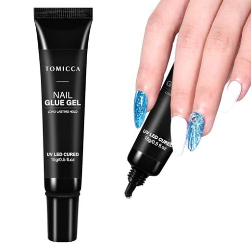 TOMICCA ネイルグルー ネイルチップ接着剤 ネイルチップ用 ネイル ジェル、フェイク ネイル用 ジェル のアップグレード、超強力硬化 ネイルチップ ジェル 長持ちす、装飾用 ネイル デザイ…