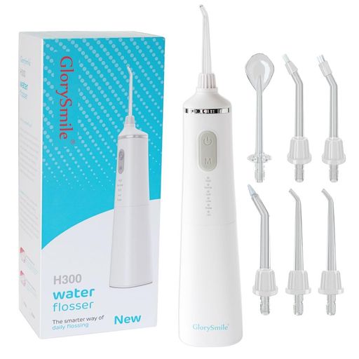 GlorySmile(グローリースマイル) 口腔洗浄器 歯間ケア ウォーターフロッサー 交換ノズル6本 防水レベルIPX7 切り替えモードは5段階