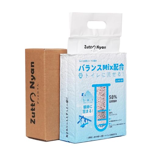 Zutto Nyan おから猫砂 固まる 5in1 鉱砂からの乗り換えに 粉塵ゼロ 流せる システ...