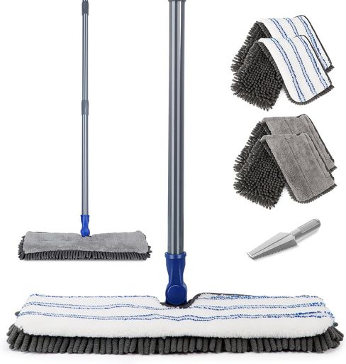 Almcmy フロアモップ フローリング フラットモップ 乾湿両用可 腰曲げず 水拭き 回...