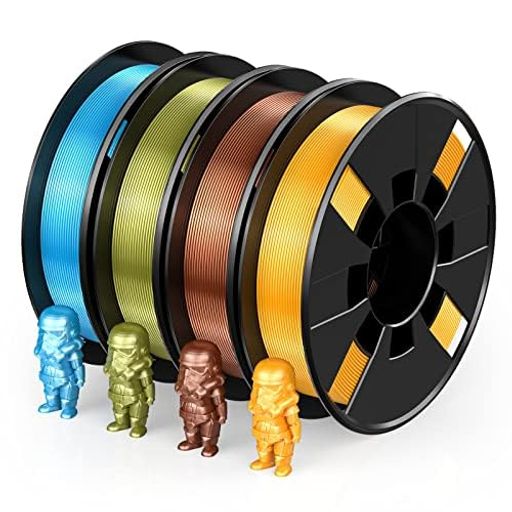 Entina 3Dプリンター用PLAフィラメント1.75mm シルク調 4色セット、FDM 3Dプリンタ...