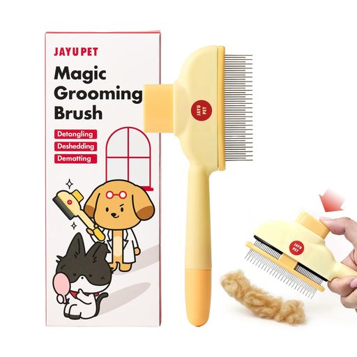 JAYU PET マジックグルーミングブラシ - 犬猫通用 ペットコーム ペットブラシ ペッ...