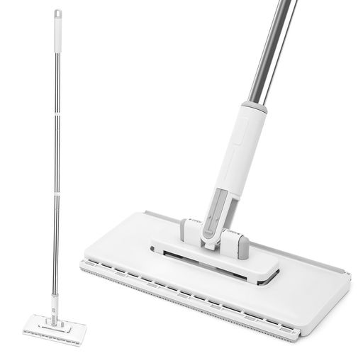 【360度回転】モップのヘッド(長さ26cmx幅10.5cm)は360°スムーズに回転するため、家具の隙間やベッド下など普段掃除しにくい場所も簡単にお掃除できます。123cmのポールで、天井や高い窓の掃除もラクラク。ヘッド部分は簡単に取り外せるので、パネル部分だけを直接手に持って使えます。 【自動クリップ式】フロアモップはボタンを1回押すだけで雑巾やシートを自動で挟み込む便利なクリップ機能を採用します。ヘッド側面のボタンを押すだけで簡単にシート交換が可能で、手を汚さず衛生的に使用できます。 【スクレーパー付き】フローリングワイパーは水切りワイパー機能を搭載しており、細かいゴミやホコリ、髪の毛などを効率的に収集できます。さらに窓や鏡、壁、床、天井などの水気や汚れも簡単に拭き取ることができます。立体クッション構造が床に密着し、髪の毛や細かいホコリもしっかりキャッチします。 【多様なシート・雑巾に対応】フロアワイパーは付属のドライシート10枚に加え、市販のウェットシートや雑巾など、さまざまなシートを取り付け可能です。サメ歯型クリップ設計で、シートや雑巾を強力に固定するため、掃除中にずれ落ちる心配がありません。