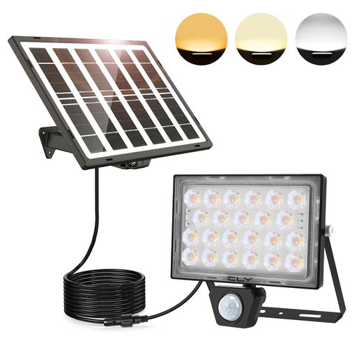 CLY ソーラーライト 屋外 センサーライト 分離式 LED 投光器 防犯 フラッドライト ...