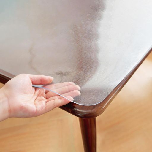 テーブルクロス 透明 エンボス加工 PVC テーブルマット 80x150cm 厚さ1.5mm 気泡な...