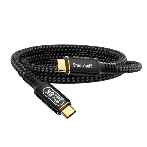 【40Gbps超高速転送 &amp; 240W EPR充電】次世代のパフォーマンスを実現! USB4準拠により、最大40Gbpsのデータ転送と、EPR(Extended Power Range)対応による240W急速充電を同時にサポート。最新ノートPCのバックアップと充電が、一本のケーブルで完結します。※実測環境:両端機器が対応している場合。 【8K/4K高精細映像出力】プロフェッショナルな作業環境を構築! DisplayPort Alt Mode対応で、単一モニター8K@60Hzまたは二画面同時4K@120Hzの高精細映像出力が可能。動画編集・3Dモデリングなど、クリエイティブワークに最適です。 【Thunderbolt 4/3ポート搭載機器と完全互換】 本製品はUSB4規格に基づいて設計されており、Thunderbolt 4およびThunderbolt 3ポートを搭載した幅広いUSB-C機器と接続可能で、既存の高性能デバイスをそのままご利用いただけます。