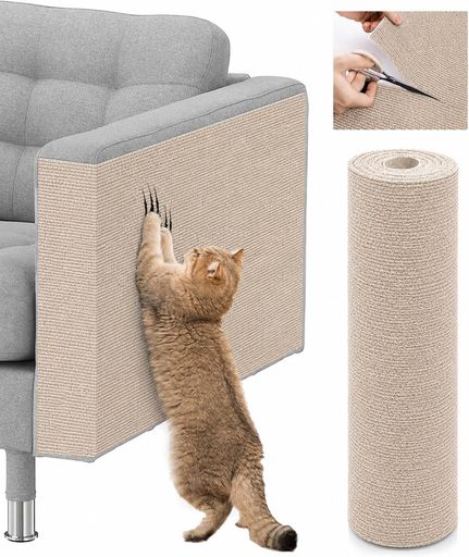飛びかかる 【家具を完全保護!ネコのひっかきから守る】ソファ・壁・椅子・家具の角など、ネコがひっかきやすい場所に貼るだけで、傷つきを防止します。丈夫な素材が爪の引っ掛かりを受け止め、大切な家具を長持ちさせます。従来の保護カバーのようにソファ全体を覆う必要がなく、部分的に保護できるのでインテリアにも馴染みます。 【ハサミで自由にカット!どんな家具にもフィット】サイズ固定の一般的な爪とぎマットと違い、本製品はハサミで簡単にカット可能。ソファのアームレストの幅、壁の面積、家具の形状に合わせて、自由にサイズを調整できます。「サイズが合わなくて使えなかった」というお悩みを解消し、あなたのお家にぴったり合わせられます。 3.【多機能で幅広い用途】リビング、寝室、玄関など、家中のあらゆる場所に設置可能です。タイル壁、ソファ、キャビネット、床など、様々な家具や壁面に適しており、猫用ベッドやマットとしても使用でき、猫の爪とぎ頻度を高めます。 4.【簡単にはがせて取り付けも簡単】裏面に粘着剤が付いており、「拭き取り・寸法測定・カット・貼り付け」という簡単な手順で取り付けが完了します。