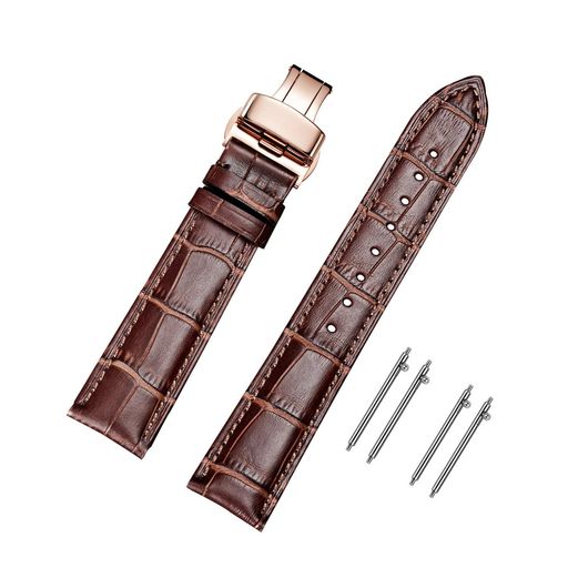 [Moran] 本革時計バンドクイックリリースポリッシュ展開Dバックル、男性女性用,18mm-24mmカーフレザー交換用時計ストラップ、防水、防汗