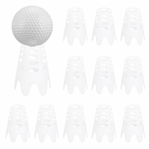 TIXIPEM ゴルフシミュレーターティー[12個] - プラスチックゴルフティーは、ホーム&アウトドア&インドアドライビングレンジ&ウィンターターフに使用されます - [ホワイト - 1.77インチ]