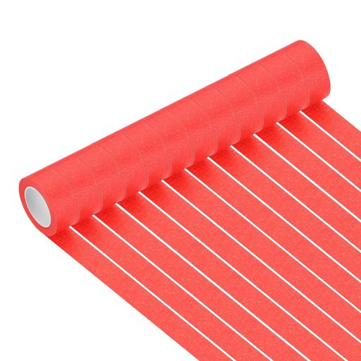 色:赤;サイズ:25mmx13 m/1inx14.2ヤード(幅x長さ);パッキングリスト:12ロールxペインテープ 耐久性のあるカラーテープ-明るい色のマスキングテープは耐久性のある紙素材で作られており表面は柔らかく色は長持ち。紙の強度が耐久性と耐破れ性を提供。 DIYクラフトテープ-手で簡単に切れ十分な粘着力でプラスチックガラス紙金属セラミックキャンバスホワイトボード塗装済み壁などの清潔な表面に貼り付け可能で貼り直しも簡単。 多用途粘着テープ-カラーマスキングテープにペンで文字や絵を書くことができラベリングカラーコーディングクラフト様々なアート活動に最適。 用途:ラベリング整理デコレーションクラフト用の多用途カラーマスキングテープ。家庭事務所教室倉庫に最適で壁ペイント床装飾ポストカードお祝いカードDIYクラフトスク ラップブッキングに便利。