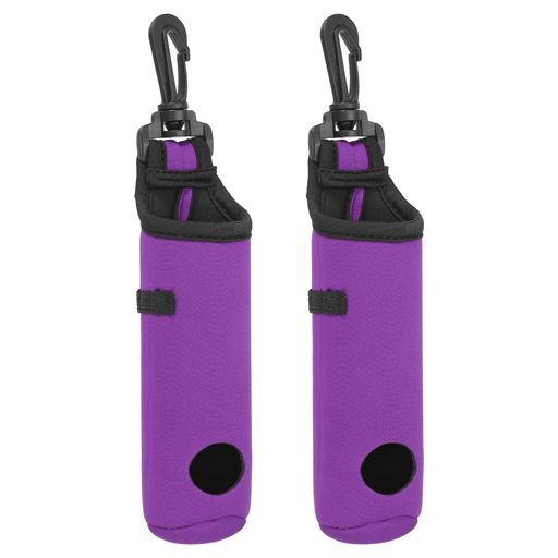 PATIKIL ゴルフボールキャリーバッグ2個入りゴルフティーホルダーポーチ男性や女性向けの収納ギフト用パープル