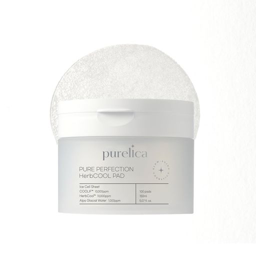 【PURELICA】ピュアパーフェクション ハーブクーリングパッド 100枚/150mL | 敏感肌用トナーパッド 保湿・鎮静・うるおいチャージ | クーリングケア・即時ケア | 韓国スキンケア