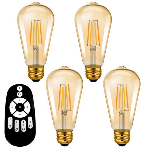【商品仕様】素材:ガラス。Ra>80。電球サイズ:直径64mmx高さ140mm。全光束:600LM(調光可能)。色温度:2200-6500K(調色可能)。口金:E26。調光:リモコン付き(電池別売)【※注】: リモコンは使用する前にペアリングする必要があります。 ペアリングプロセスが正常に続行できない場合は、アフターカスタマーサービスにお問い合わせください。 【無段階調光調色機能】明るさは10%から100%の間で無段階調節可能です。調色機能付き、温かみのある電球色、清々しい昼光色、その中間の白色にも調整でき、お好みに合わせて思いのままに灯りをコントロールできます。必要な雰囲気に応じて色温度を調整できます。調光で実現できる節電効率は90%! 美しいだけでなく省電力も実現! 【省エネ】消費電力が僅か6Wで、白熱電球の60W形相当で、従来の白熱電球と比べ、最大90%の電気代を削減できます!設計寿命約15000時間なので、コスパが高くて、家計にも優しい商品です。 【グループ管理&amp;常夜灯機能付き】2.4GHz無線式リモコンで家中の複数のLED電球をグループ分けし、グループ内に登録した電球の明るさ・色を調節できます。