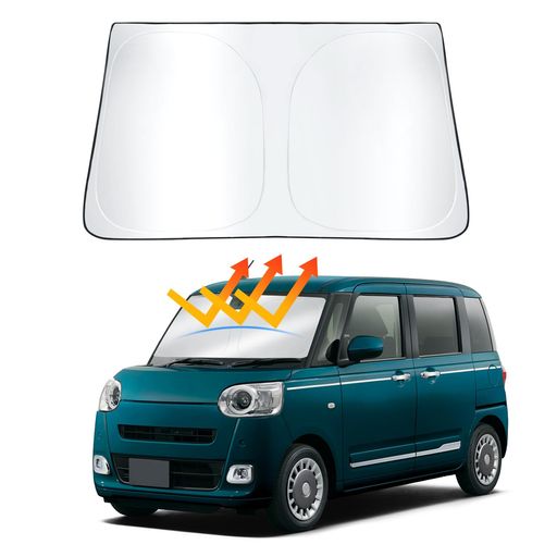 【新型 ダイハツ・ムーヴキャンバス サンシェード、日差しも高温も一掃!】夏が近づくにつれ、駐車中車内温度は60°C以上に上昇することがあり、ハンドルは触れることができないほど熱く、運転席はまるで太陽に焼かれたかのようです。ここで、ASZSKの【キャンバス専用 サンシェード】の出番です。取り付けてわずか30分で車内温度は大幅に低下し、約60°Cから約35°Cまで下がります。これは夏場の必需品、ただの新型 ダイハツ・ムーヴキャンバス パーツではありません。酷暑を一掃し、日光を遮断、車内温度の上昇を抑え、UVカット効果が高く、愛車の内装の劣化を防ぐ効果があります。 【厚手で遮光UP、耐久性抜群】:新型 ダイハツ・ムーヴキャンバス サンシェード 日除け サンシェードは、高品質の240Dオックスフォード生地と外層の銀色コーティングで作られております。お客様の貴重なフィードバックに基づき、生地を従来の150Dから高密度240Dにアップグレードしました。遮光効果を大幅に強化し、外層の反射性の高いアルミコーティングは光を効果的に反射、99.9%の紫外線を遮断できます。