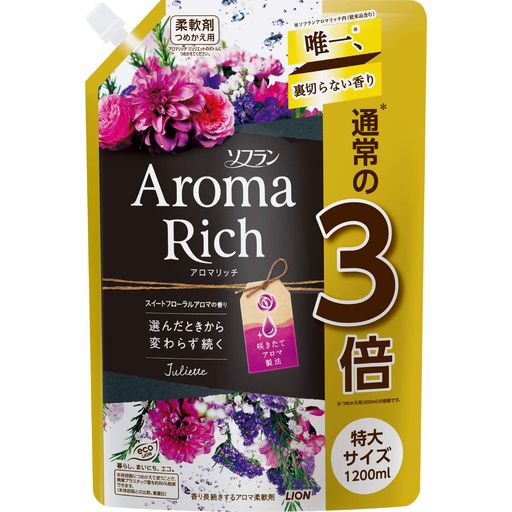 抗菌 商品サイズ(幅x奥行x高さ):20cmx12cmx29cm 内容量:1200ml 原産国:日本 香り:スイートフローラルアロマの香り。バニラやスイートアンバーの甘美な香りに月下香やミュゲのフローラルを加えた、ロマンティックな奥深い香り 植物生まれの柔軟成分がセンイの1本1本まで柔らかく仕上げ、静電気も防ぐ 防臭・抗菌(全ての菌に対して抗菌効果を有するわけではありません)効果で、衣類につく汗やタバコなどのイヤなニオイを抑える 赤ちゃんの衣類もやわらかに仕上げる 部屋干し中もいい香りが楽しめる