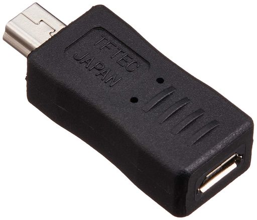 変換名人 microUSB(メス) 右向き矢印 miniUSB(オス) 変換アダプタ USBMCB-M5A