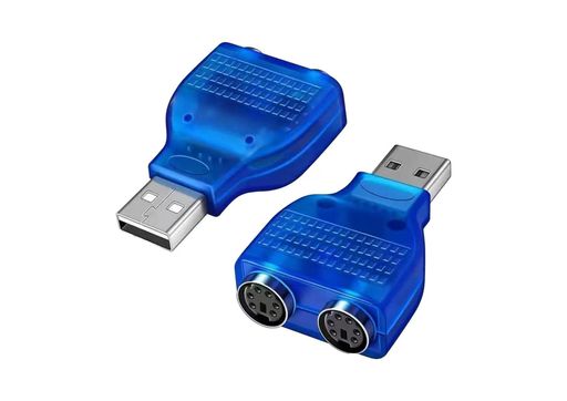 USB-デュアルPS/2キーボードとマウスアダプタ、青-USB-PS 2アダプタ互換性があるノートパソコン(2パック)