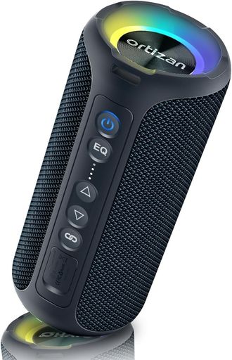 OrtizanBluetoothスピーカーお風呂スピーカーステレオ重低音大音量IPX7防水24時間再生Bluetooth5.3ぶるーとゅーすブルートゥースTWS対応ポータブルキャンプ