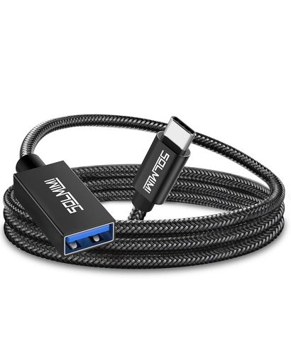 PC 『OTG オーディオ/データ転送』Type C-USB 3.0変換ケーブルはUSB-Cポートを持ちのスマホ/パソコン/PCなどデバイスと外付けHDD/USBメモリ/無線マウス/キーボード/ゲームコントロール/カードリーダーなどのUSB機器を接続して手元の機器を色んなシーンに活用します。1.2M長さで自由自在に在宅勤務/テレワーク/ビデオ会議などシーンに活用出来ます。 『内蔵56KΩ抵抗』OTG ケーブルはUSB3.0仕様で最大5Gbpsまでのデータ転送ができます。内蔵56KΩ抵抗がデバイス短絡、過充電、過熱などから安全保護出来ます。長さ20cmでカバンに収納しやすい、簡単に持ち運びます。 『四層シールド』USB 変換コネクターは高純度無酸素銅線OFCを包んで一層PVCカバー+二層アルミ箔+一層銅箔シールド強力4重シールドで信号の歪みの発生や伝送ロスを抑えます。マットブラック金属外殻とSR部(接続部分を強化する)でスムーズな挿抜と固定、信号伝送が出来ます。