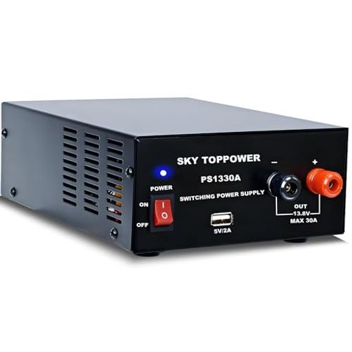 SKY TOPPOWER 直流安定化電源13.8V 30A, 30アンペアコンパクト安定化ベンチ電源,5V/2A USBインタフェース PS1330A