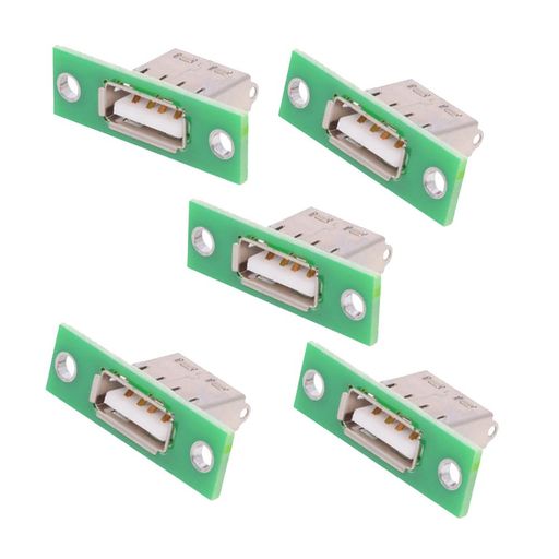 xiwai USB Type-A メス DIY OEM ソケットコネクター パネルマウント付き USB 2.0 480Mbps データはんだタイプ 交換用 5個